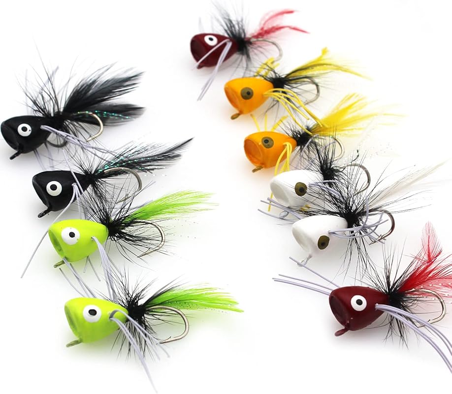 Topwater Popper Lures for Bass, Crappie, Trout & Salmon in One Kit