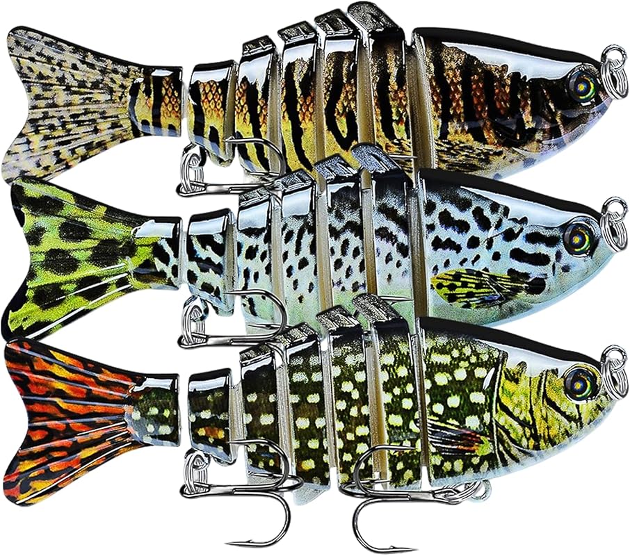 Multi-Jointed Lifelike Swimbait Crankbait for Bass, Trout & Saltwater 