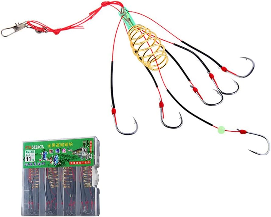 4-Pack Carp Fishing Baits with Spring Feeder Hooks – Reliable Lure Tra