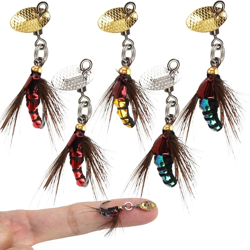 Dovesun Wet Flies & Spinner Lures for Bass, Trout & Pike – 5PCS/10PCS