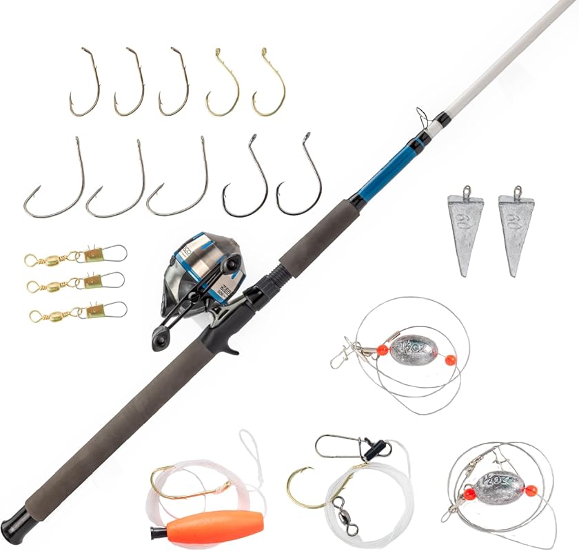 Zebco 7-Foot Salt Fisher Spincast Combo with Size 60 Reel & 19-Piece T