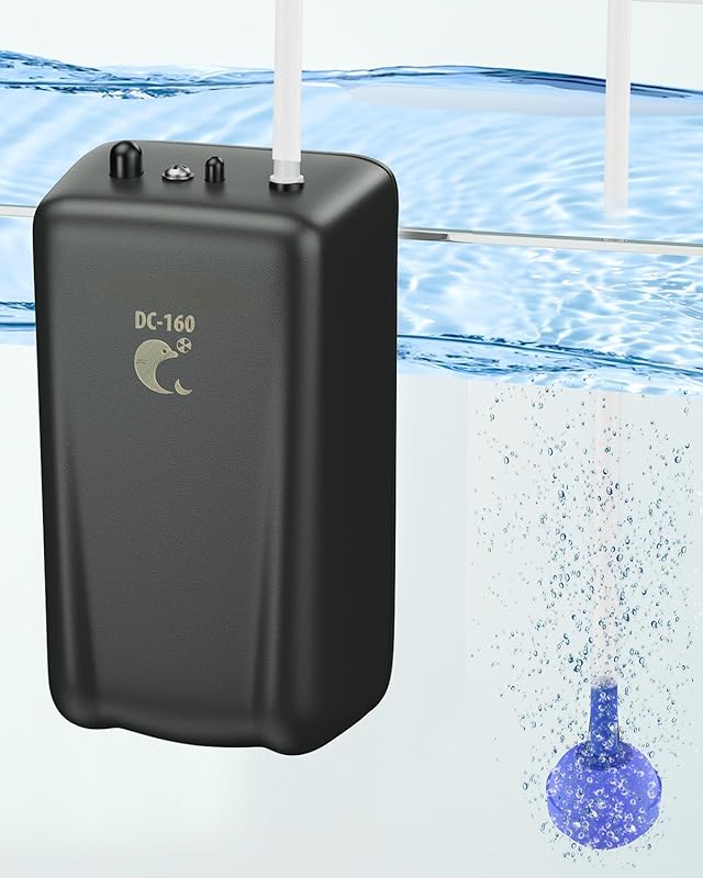Portable 40 GPH Battery Air Pump for 30 Gallon Bait Bucket, Includes A