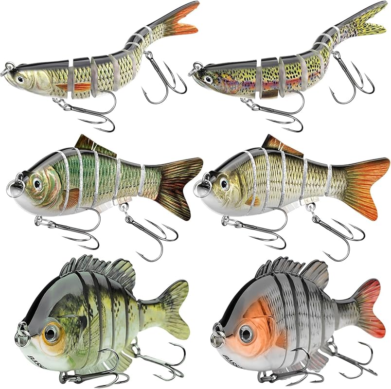IEVEI Slow Sinking Lifelike Jointed Swimbait – Ideal for Bass Trout Cr