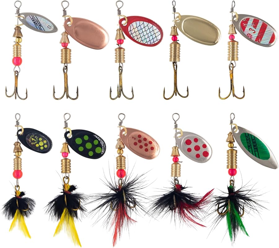 Rooster Tail Inline Spinner Bait Kit for Trout, Bass & Salmon in Fast 