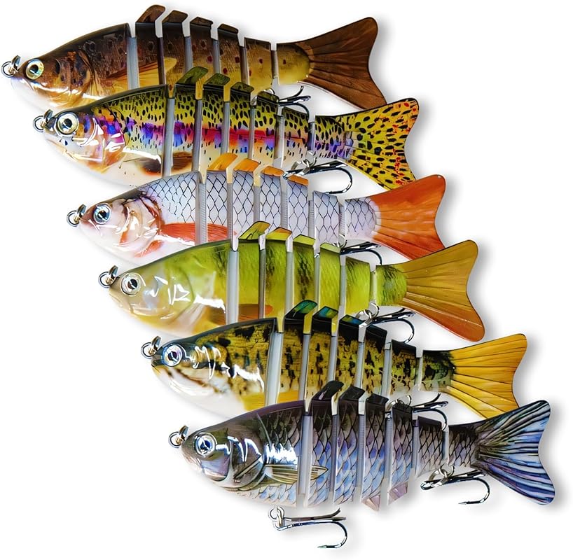 6PCS Multi-Jointed Swimbaits with Case for Bass, Trout, Crappie & Pike