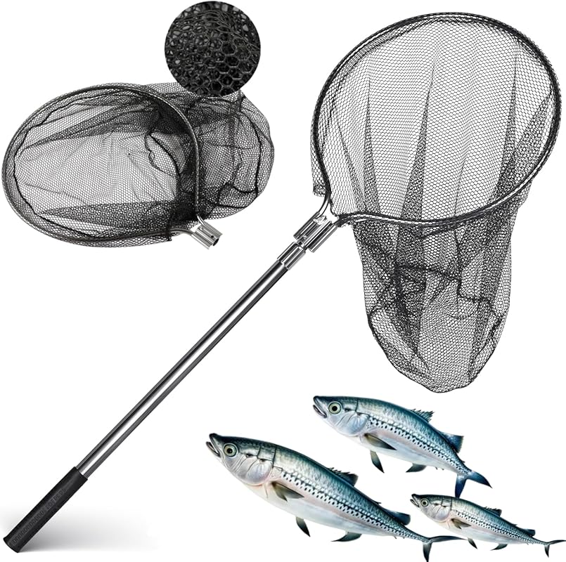 Heavy Duty Extra Large Aluminum Telescoping Landing Net, 67-100in Hand