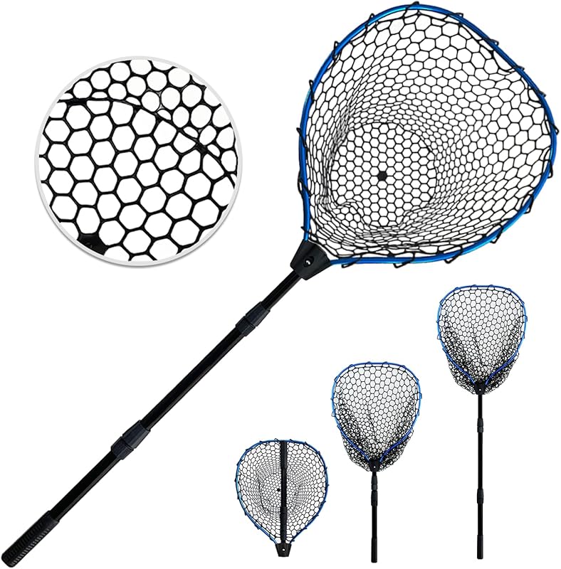 Telescoping Aluminum Alloy Rubber Fish Net with Adjustable Handle, 64