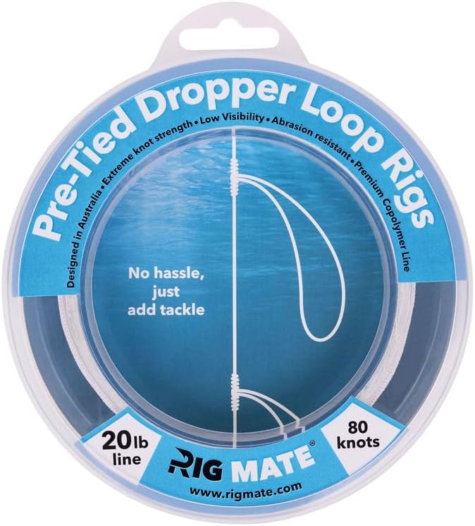 20lb Pre-Tied Dropper Loop Fishing Rigs with 5.5