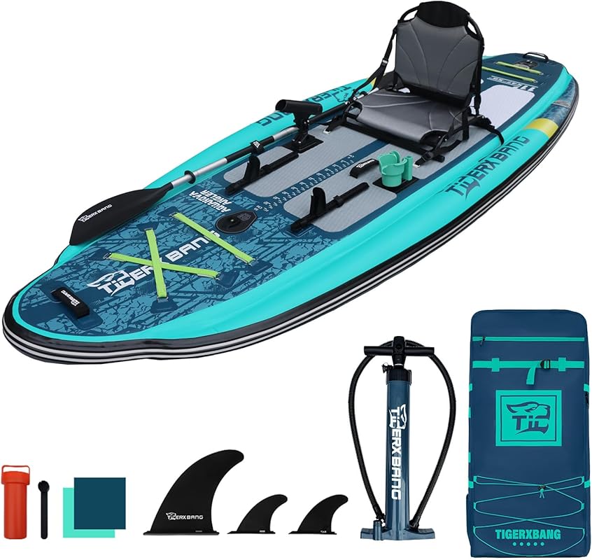 High-Performance 11'x47'' Inflatable Fishing Kayak with Comfortable Se