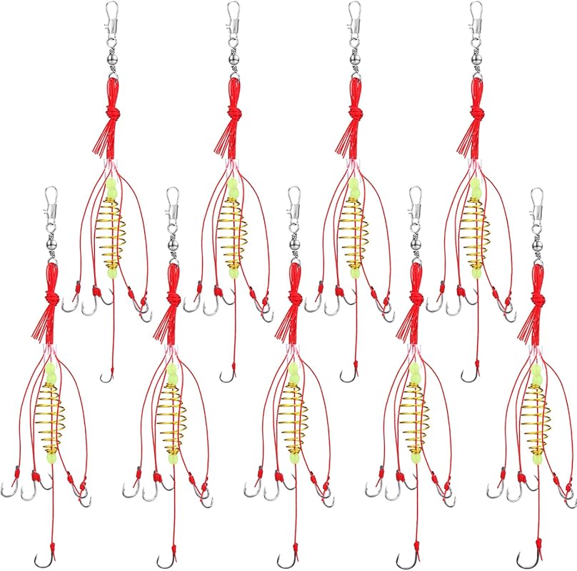 Teenyyou 9pcs Spring Feeder Rig Kit – Carp Bait Traps for 6#-14# Hooks