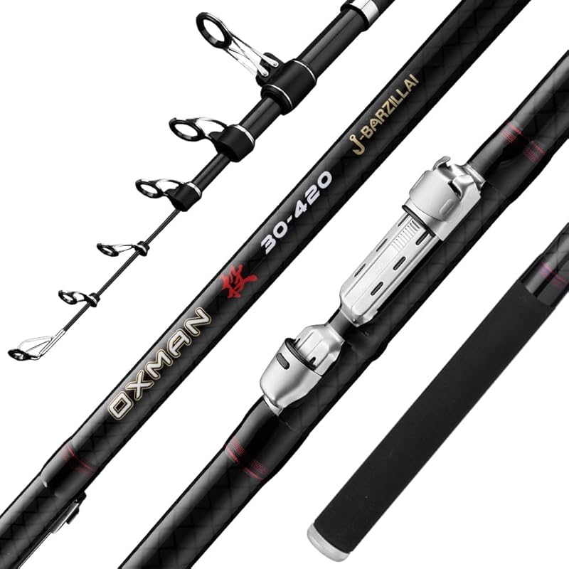 OXMAN Telescopic Surf Fishing Rod 11'8'' to 16'4'', High Carbon Fiber 