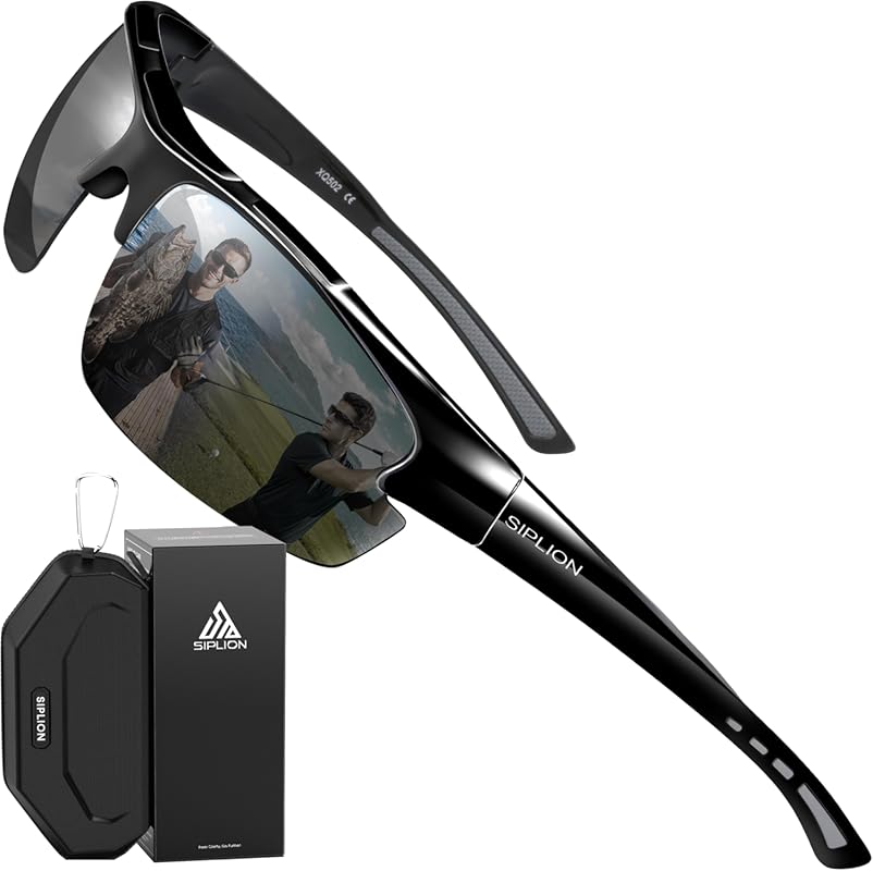 SIPLION TR90 Wrap-Around Polarized Sunglasses with UV400 Protection fo