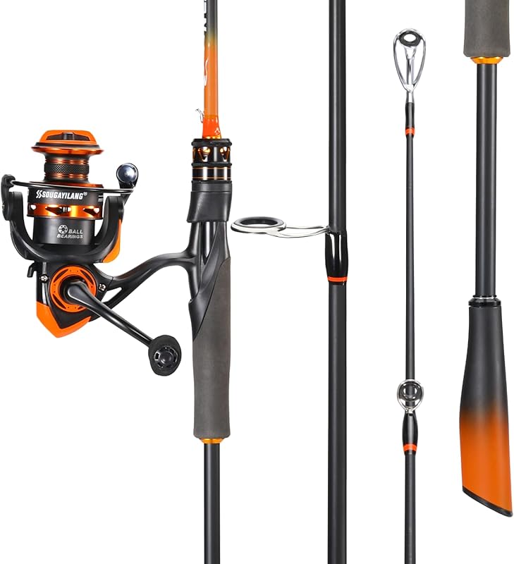 Sougayilang IM6 Graphite Rod Reel Combos Stainless Guides M MH Power B