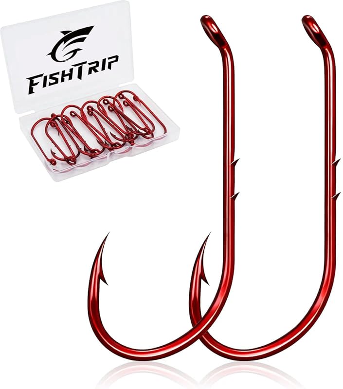 100pcs Baitholder Double Barbed Long Shank Offset Hooks for Freshwater