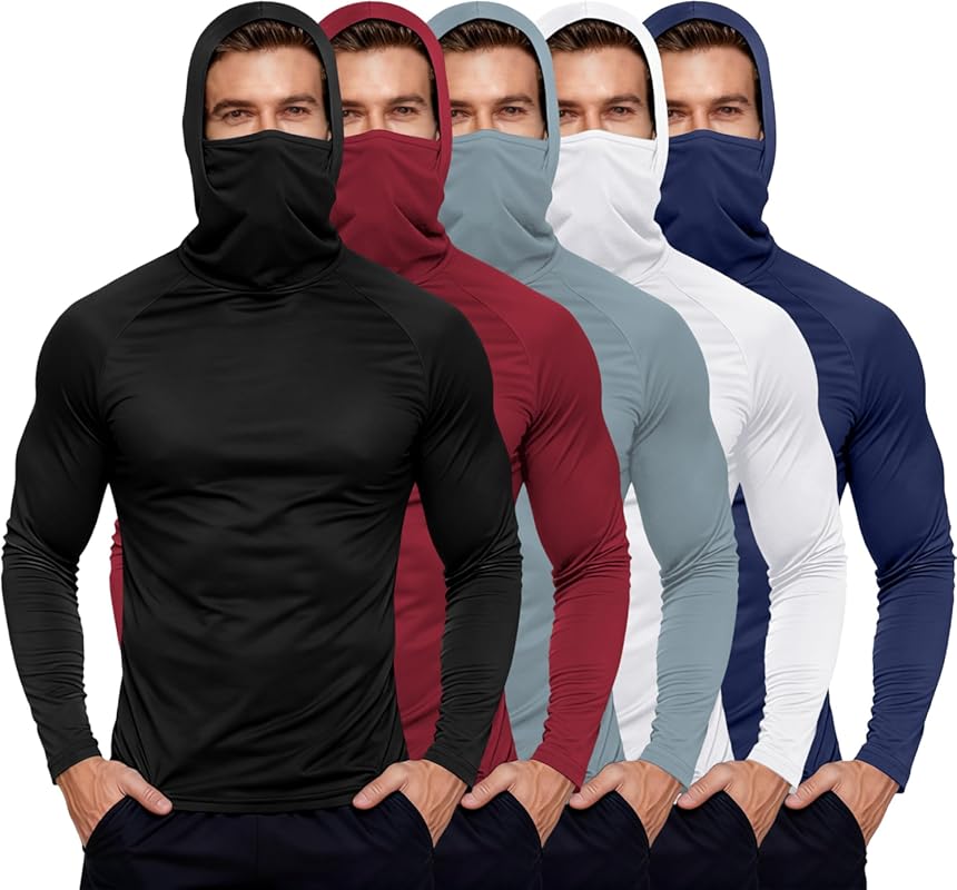 HovSiyla Men's UV Sun Protection Fishing Hoodie, UPF Rash Guard Mesh L