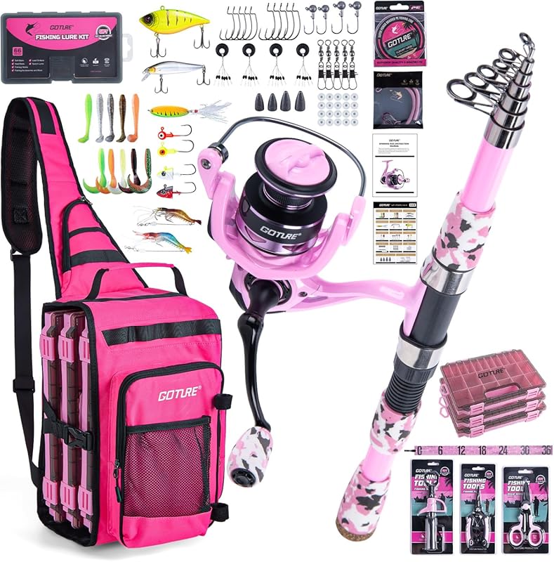Goture Fishing Kit with Pole, Reel & 3 Tackle Boxes – Ideal Gift for M