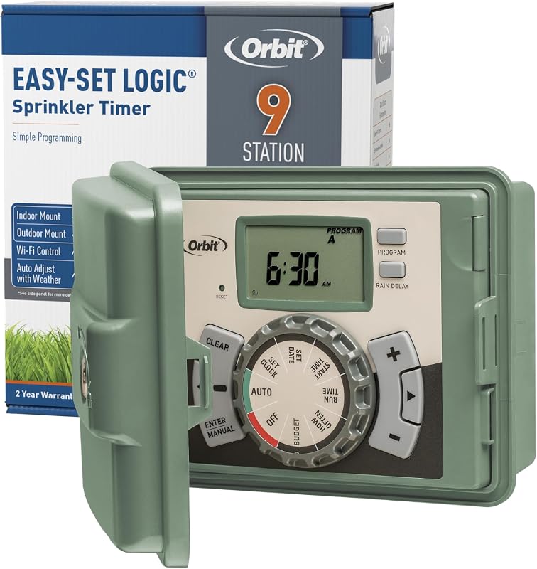 Orbit 9-Station Outdoor Swing Panel Sprinkler Timer for Efficient Irri