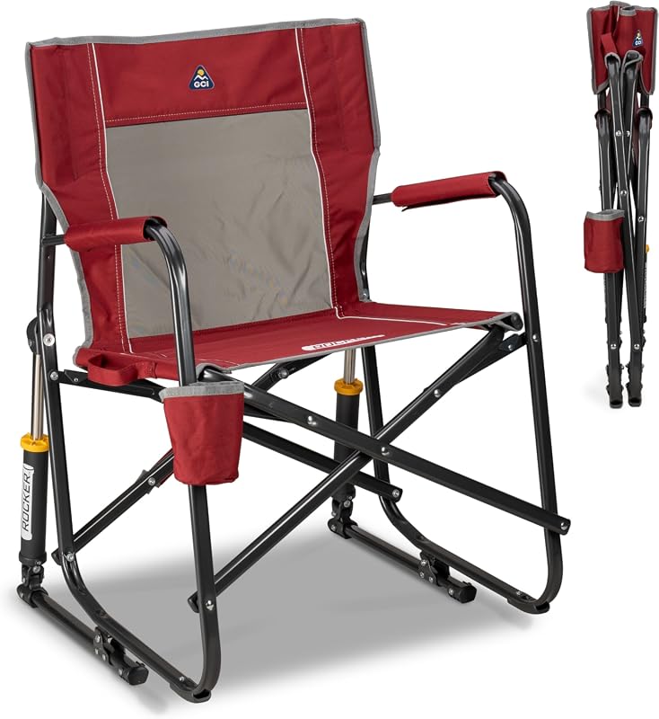 GCI Outdoor Freestyle Rocker Folding Camping Chair with Durable Armres