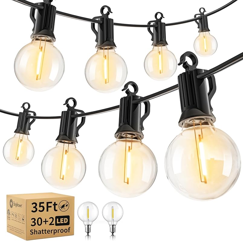 Brightown Outdoor Globe Patio String Lights, 35 Ft Waterproof with 30