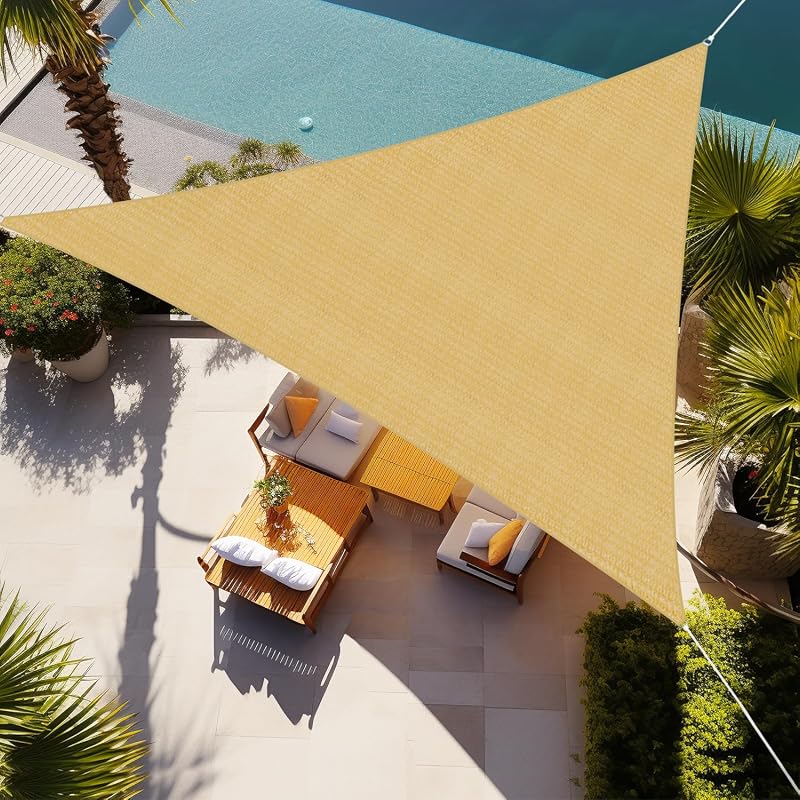 Shade&Beyond 16x16x16 Triangle Sun Shade Sail Permeable Canopy for Pat
