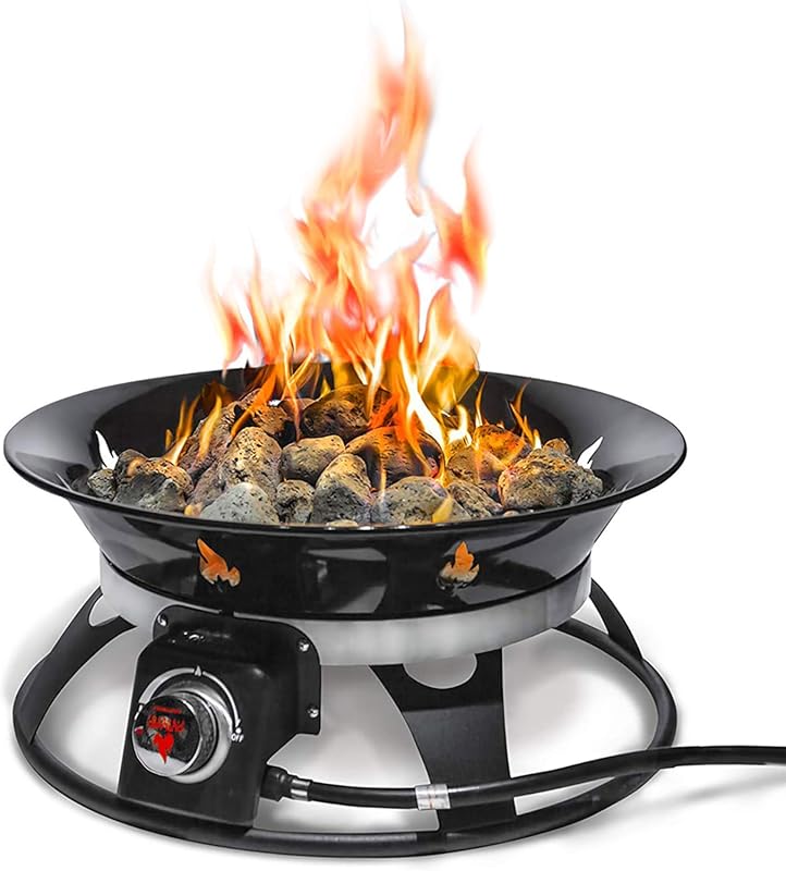 Outland Living 21-inch Cypress Propane Fire Pit for Camping and Backya