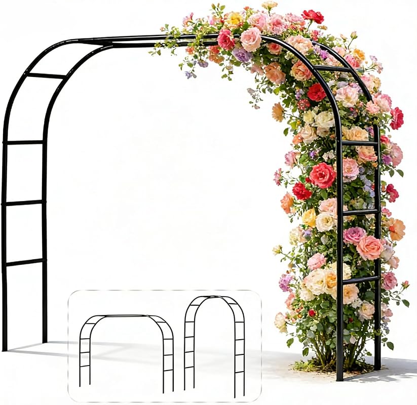 Metal Pergola Arbor 7'6'Wide x 6'5'High/4'6'Wide x 7'10'High,Assemble 