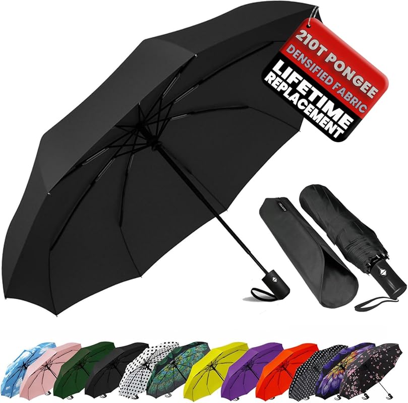 SIEPASA Compact Travel Umbrella: Auto Open/Close Windproof, Lightweigh