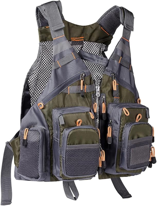 BASSDASH Adjustable Strap Fishing Vest for Men & Women; Fly Bass Fishi