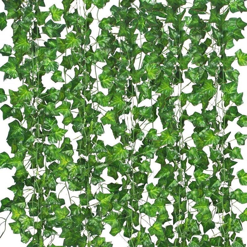 Comtelek 168 FT Artificial Ivy 24 Pack Ivy Vine Garland Ivy Leaves Gre