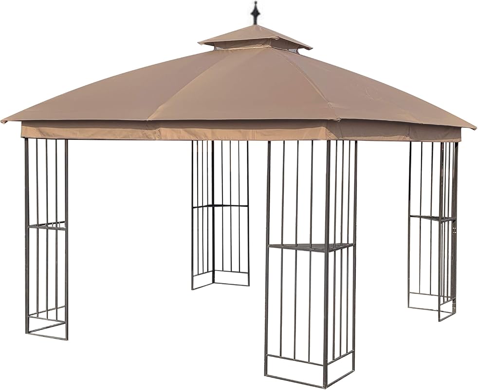 Replacement Canopy Top for Garden Treasures 10x10 Brown Metal Semi-Gaz