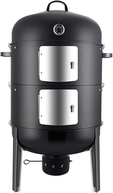 Realcook 20 Inch Vertical Charcoal BBQ Smoker Grill for Outdoor Cookin