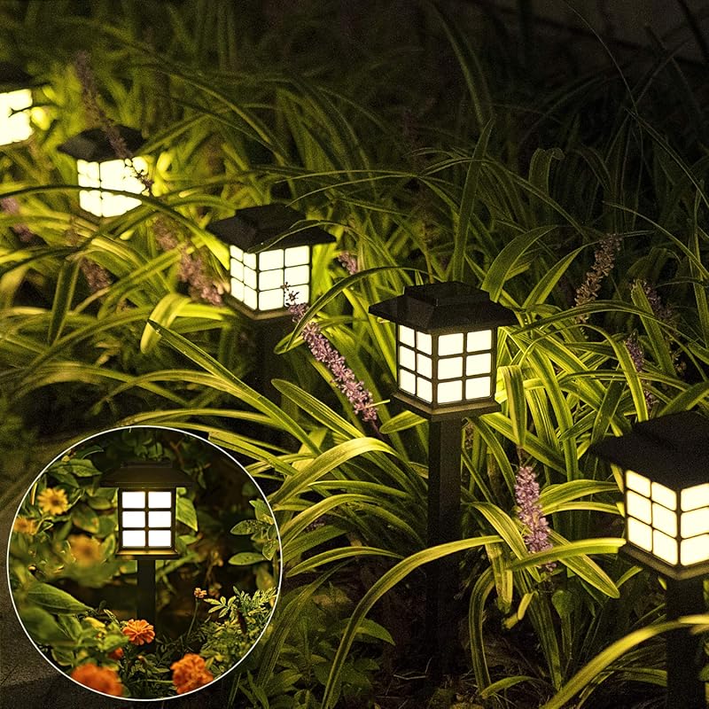 SOLPEX 12-Pack Solar Outdoor Path Lights, Waterproof LED Pathway Walkw