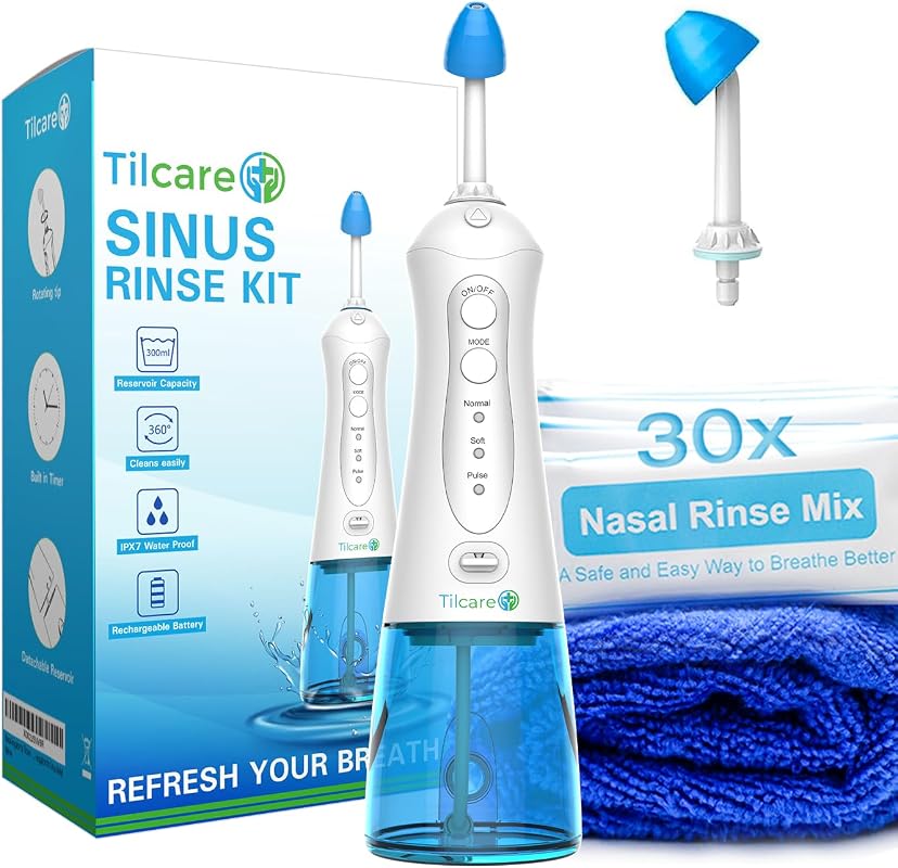 Tilcare Nasal Irrigation System, Electric Neti Pot for Sinus and Aller