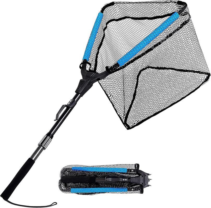 PLUSINNO Fishing Floating Landing Net: Foldable Telescopic Handle, Nyl
