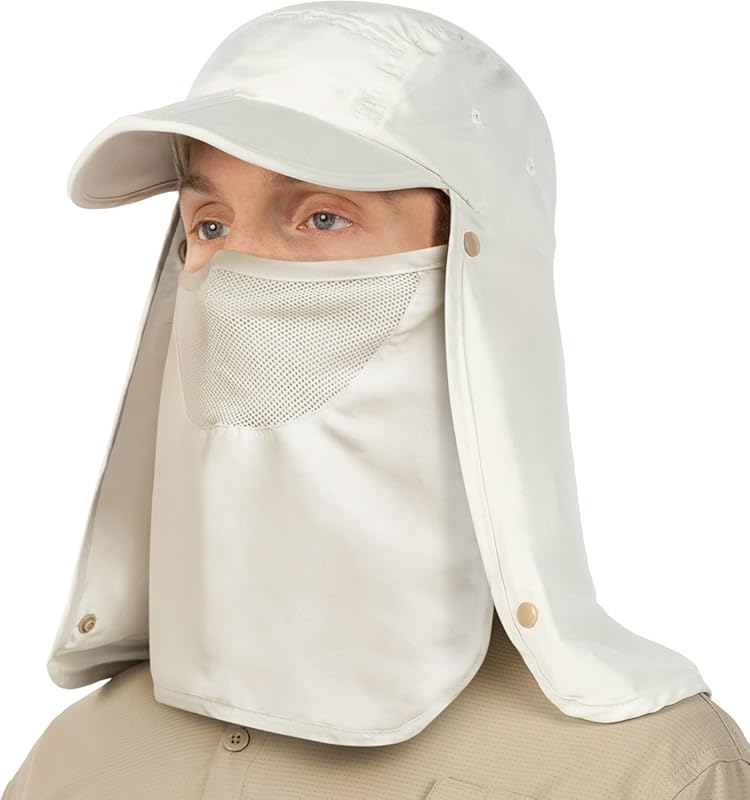 SUN CUBE UPF50+ Wide Brim Fishing Sun Hat for Men Women, with Neck Fla