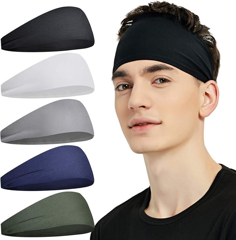 Pilamor 5 Pack Sports Headbands for Men & Women