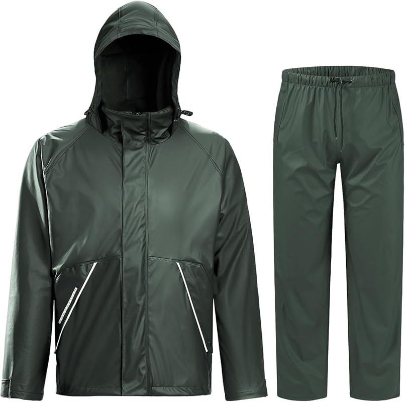 TOWN&FIELD Heavy Duty Waterproof Fishing Rain Suit for Men & Women
