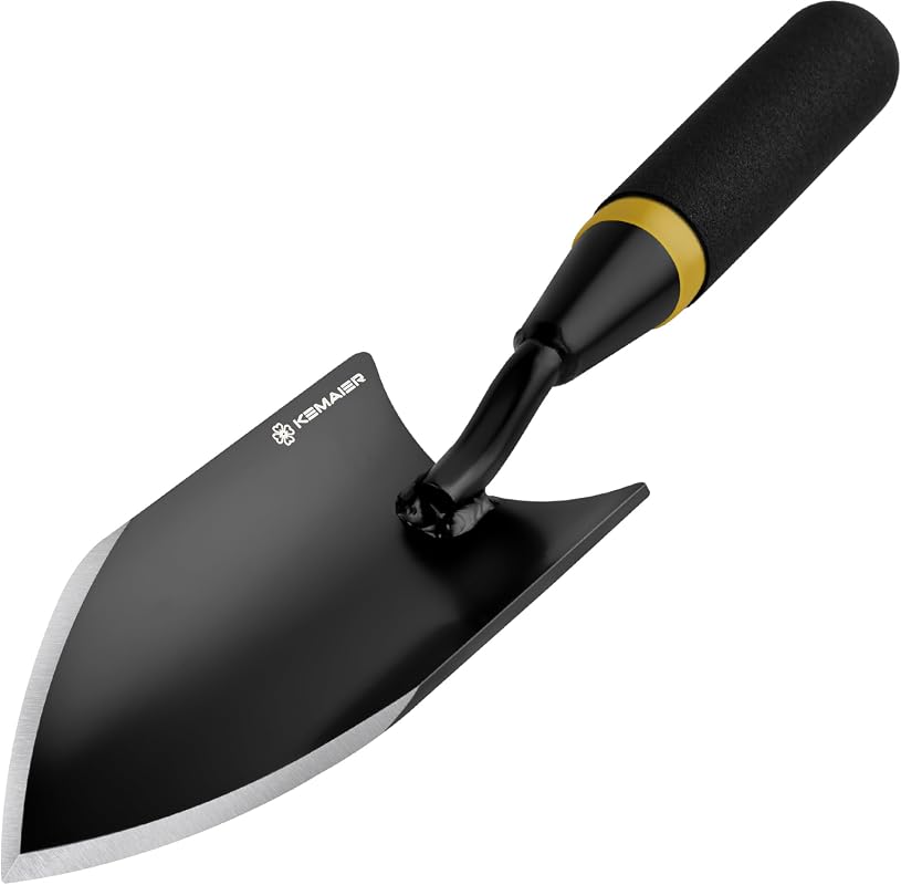 Heavy Duty Gardening Hand Trowel Carbon Steel with Rubberized Handle f