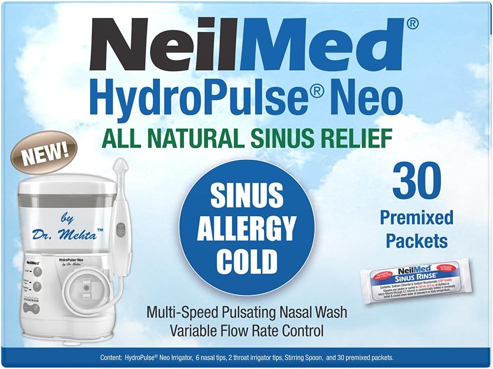 NeilMed HydroPulse Neo Multi-Speed Electric Pulsating Nasal Sinus Irri