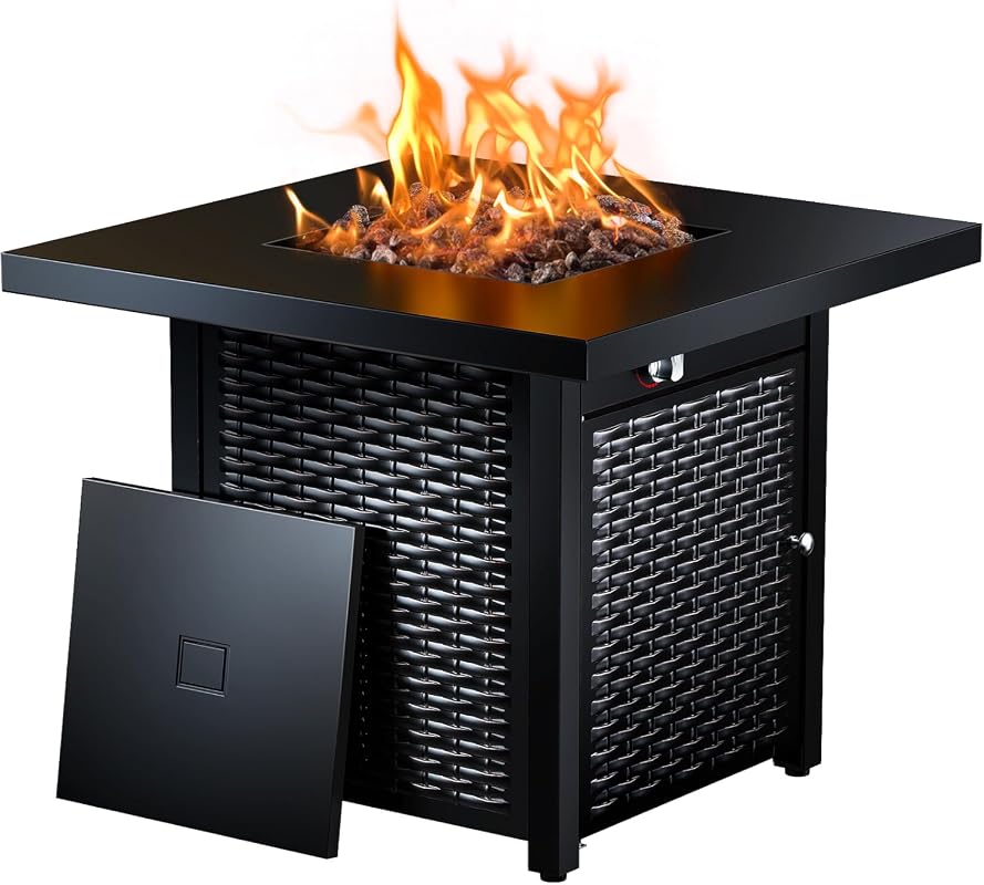 Ciays 28 Inch CSA-Listed Propane Fire Pit Table, 50,000 BTU Steel Gas