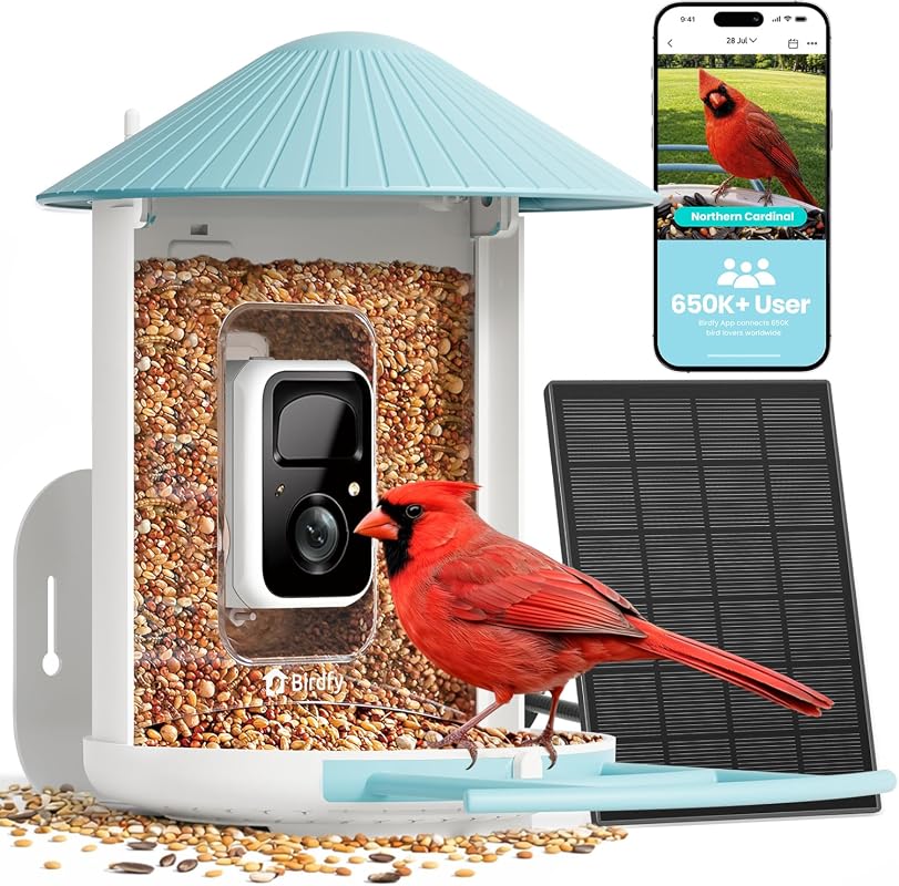 NETVUE Birdfy Smart Bird Feeder with 2K HD AI Camera, Solar Powered, L