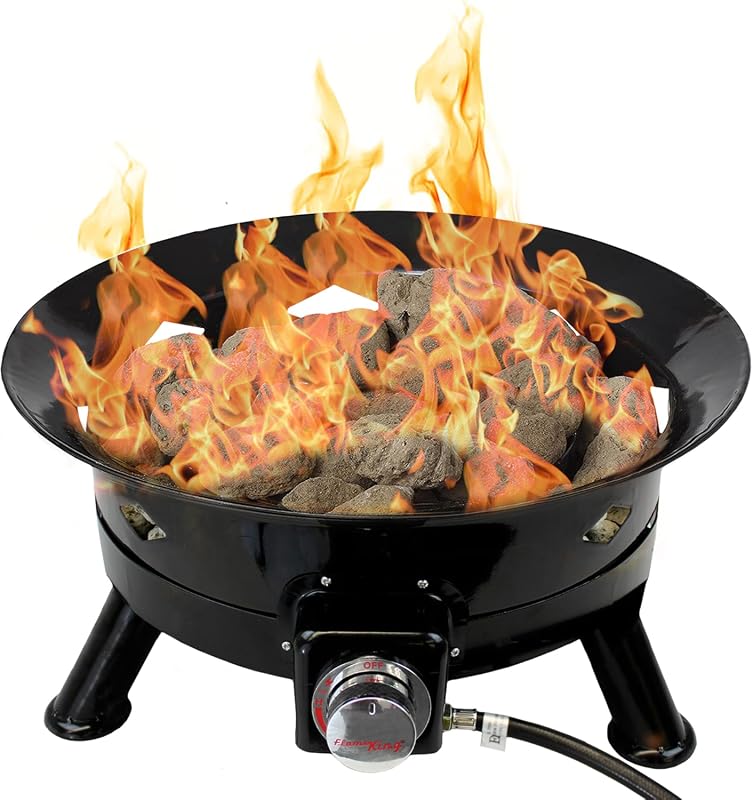 Flame King 24-Inch Smokeless Propane Fire Pit, 58K BTU Portable Firebo