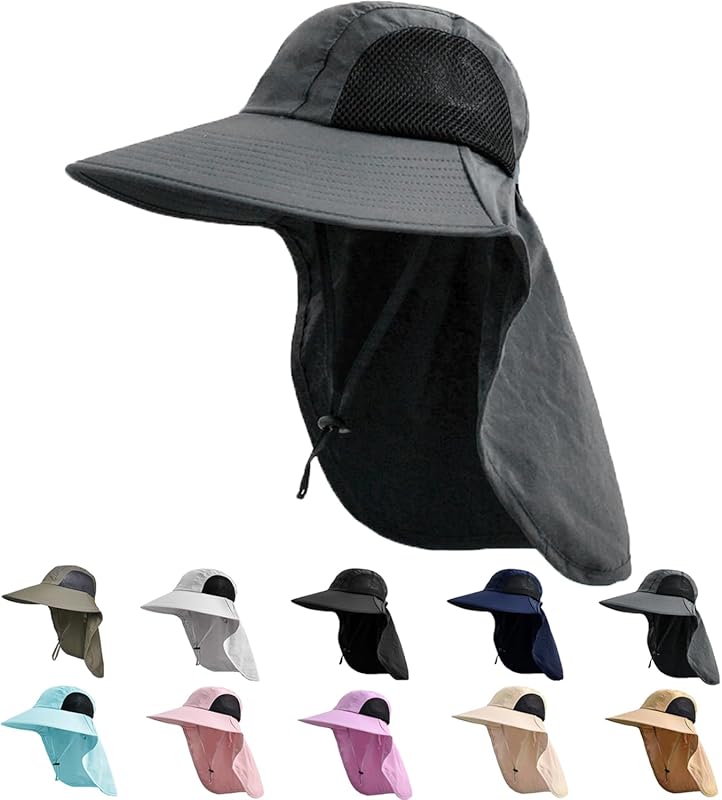 UPF 50+ UV Protective Wide Brim Sun Hat for Men Women, Fishing, Hiking