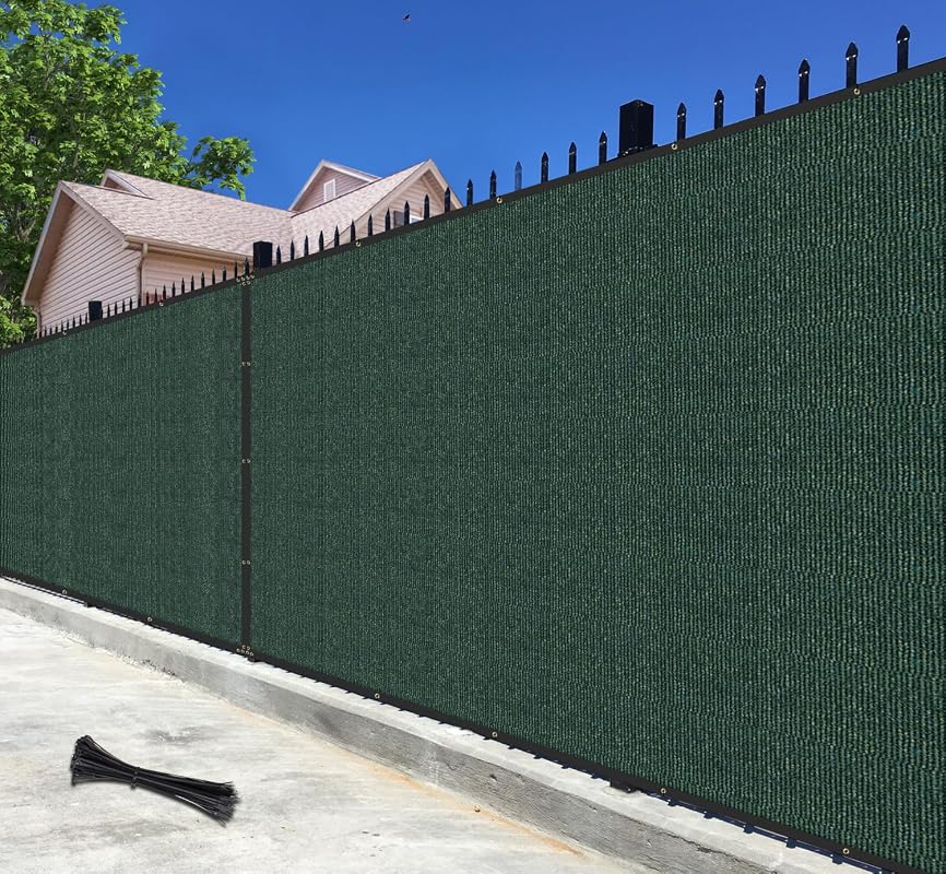 Bynbbur 4x12 Green Privacy Fence Screen 90% Blockage Windscreen Mesh S