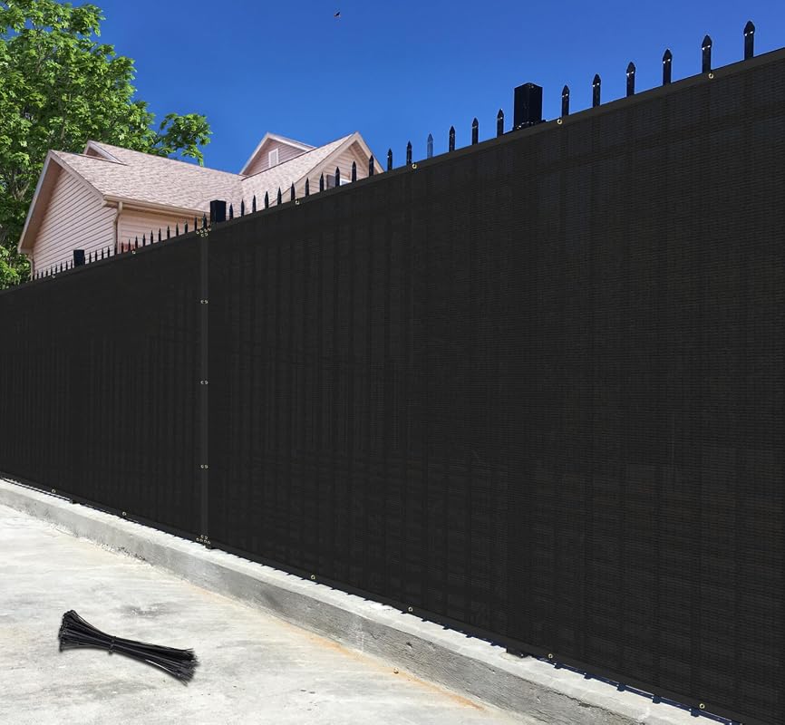 Bynbbur 6x12 Black Privacy Fence Screen 90% Blockage Windscreen Mesh S