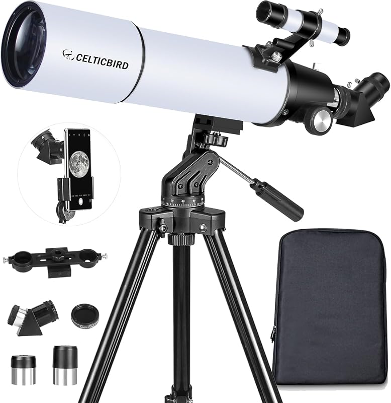 Celticbird 80mm Aperture 600mm AZ Mount Telescope for Adults & Kids