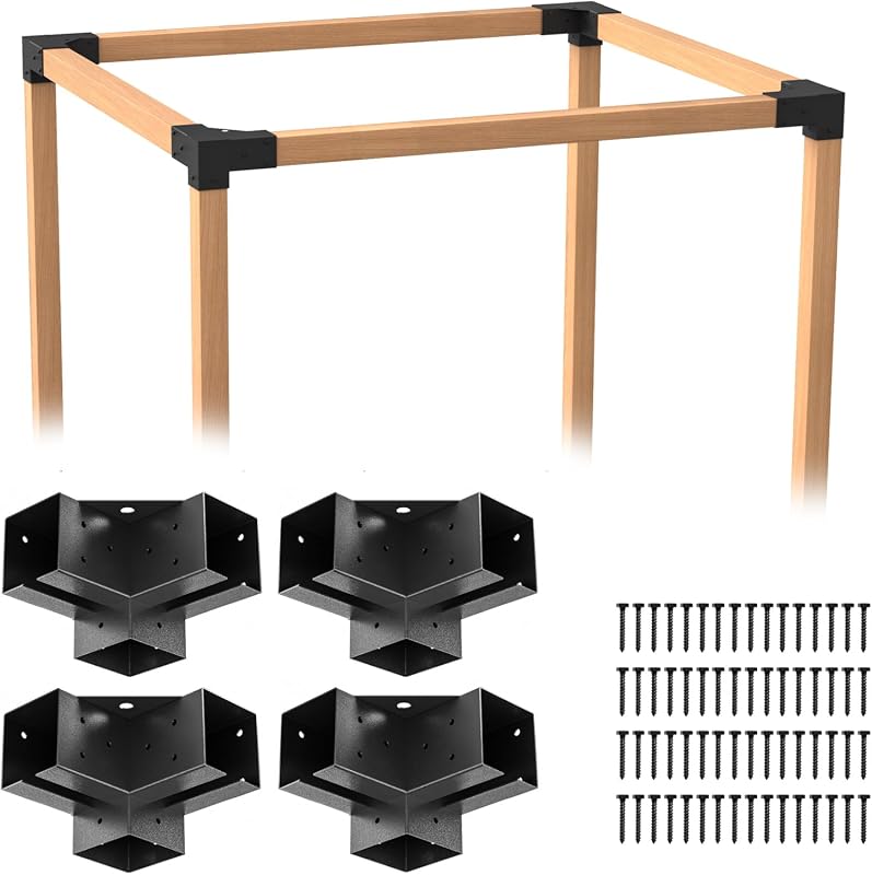 Heavy Duty 4x4 Pergola Brackets Kit Q235 Steel Anti-Corrosion Weatherp