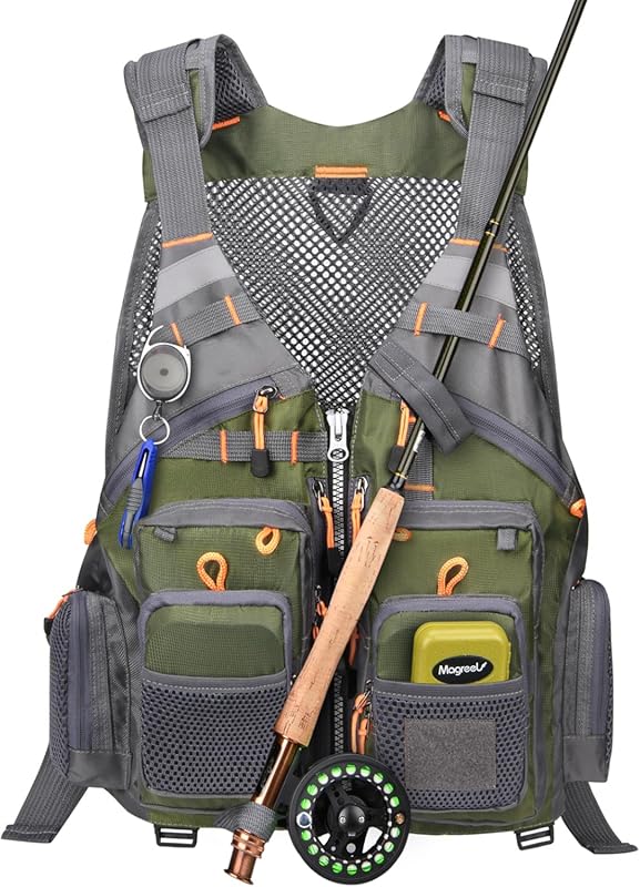 Gonex Adjustable Fly Fishing Vest for Men & Women; Comfortable, Multi-