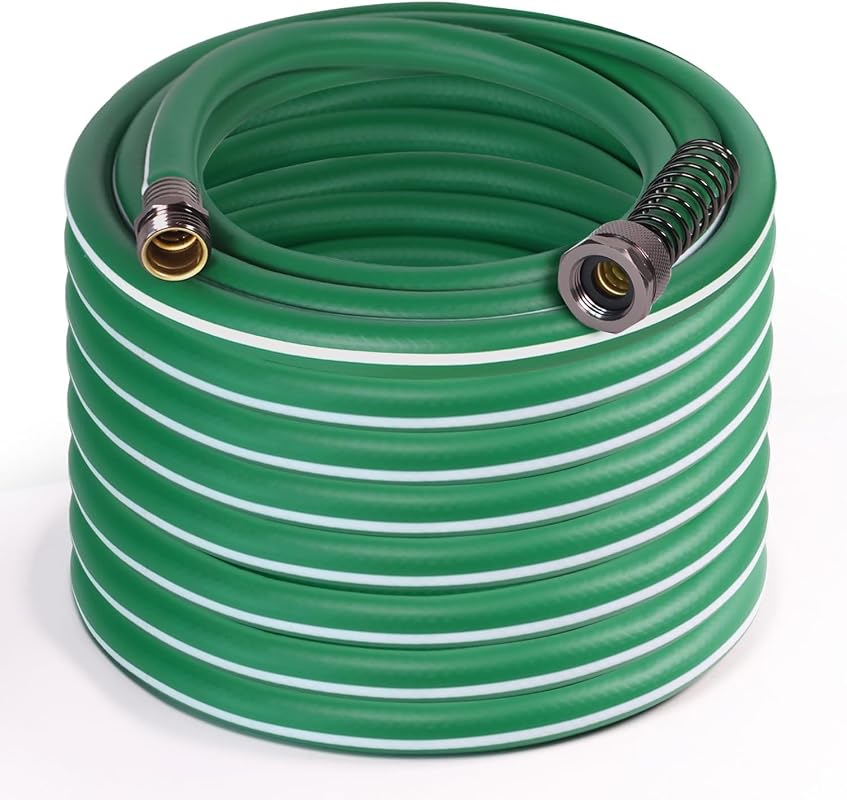 Heavy Duty 100 Ft Hybrid Garden Hose with Solid Fittings, Flex Kin