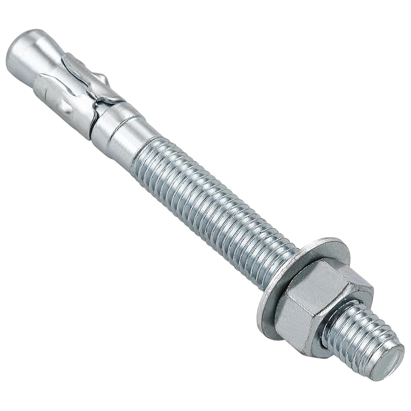 Wensilon 10Pcs 1/2x4-1/2 Inch Zinc Wedge Anchors Heavy Duty Standard F